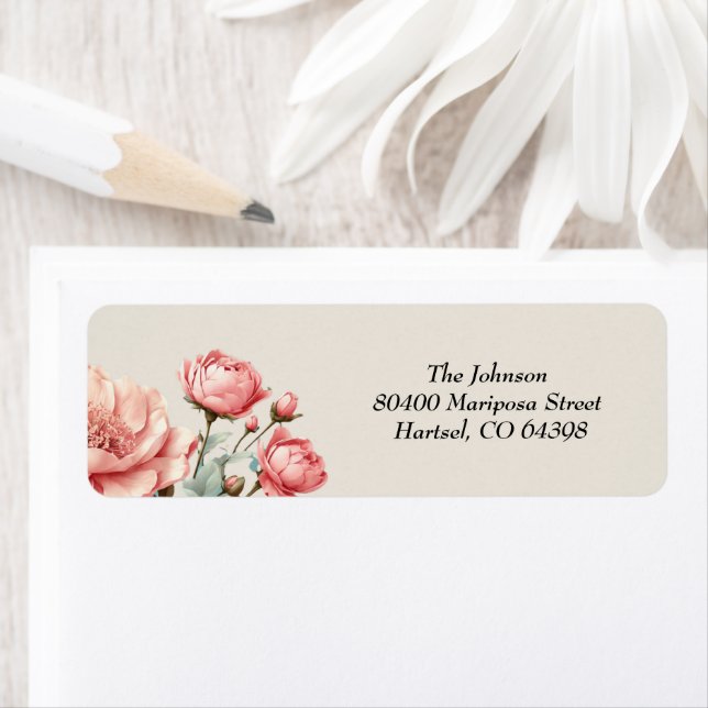 Baby in Bloom WildFlower  Pink Baby Shower Label (Insitu)