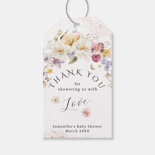Baby in bloom Wildflower Rustic Baby Shower Gift Tags