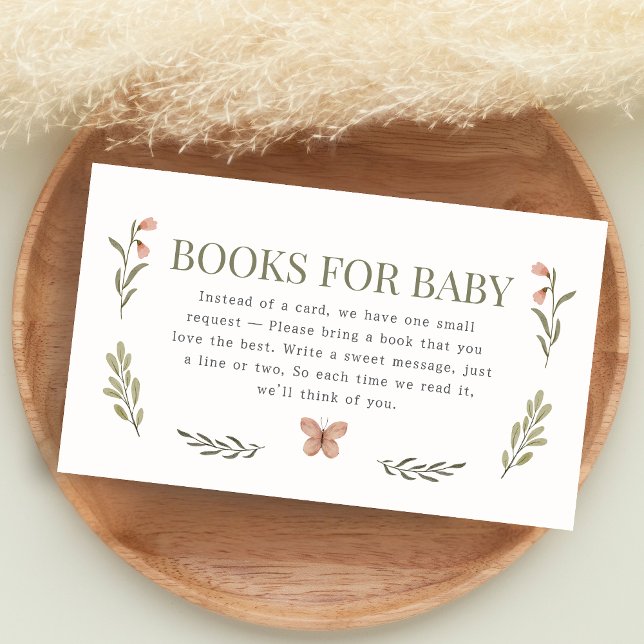 Baby in Bloom Wildflower Shower Books for Baby Enclosure Card (Minimalist Baby in Bloom Baby Shower Books for Baby)