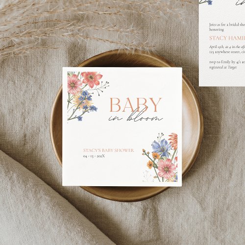 Baby in bloom Wildflower Spring Baby Shower Napkins