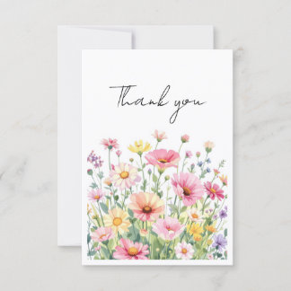 Baby in Bloom Wildflower Thank you Cards