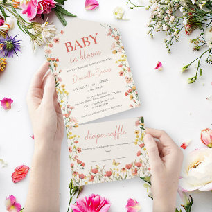 Baby in Bloom Wildflower Tulip Baby Shower All In One Invitation