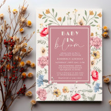 Baby in Bloom Wildflower Vintage Girl Baby Shower