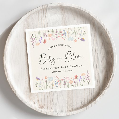 Baby in Bloom Wildflower Watercolor Baby Shower Napkins