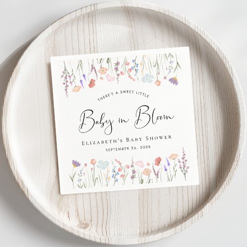 Baby in Bloom Wildflower Watercolor Baby Shower Napkins