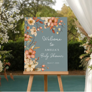 Baby In Bloom Wildflower Welcome Baby Shower Foam Board