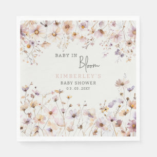 Baby in Bloom Wildflowers Baby Girl Baby Shower Napkins