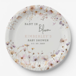 Baby in Bloom Wildflowers Baby Girl Baby Shower Paper Plates
