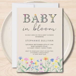 Baby in Bloom Wildflowers Baby Shower Invitation