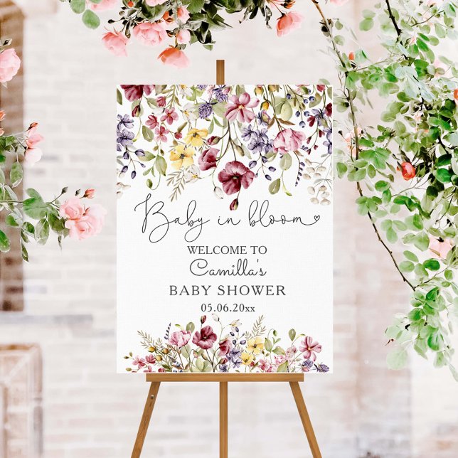 Baby In Bloom Wildflowers  Baby Shower Welcome Foam Board (Creator Uploaded)