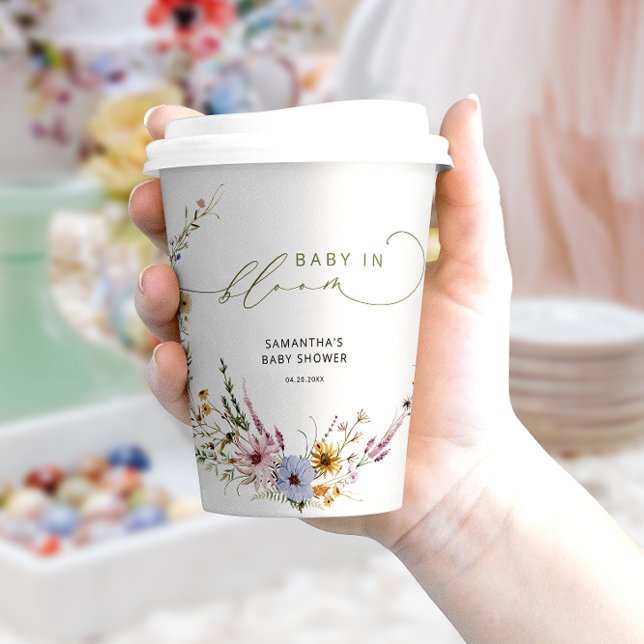 Baby in Bloom Wildflowers Boho Baby Shower Paper Cups (Creator Uploaded)
