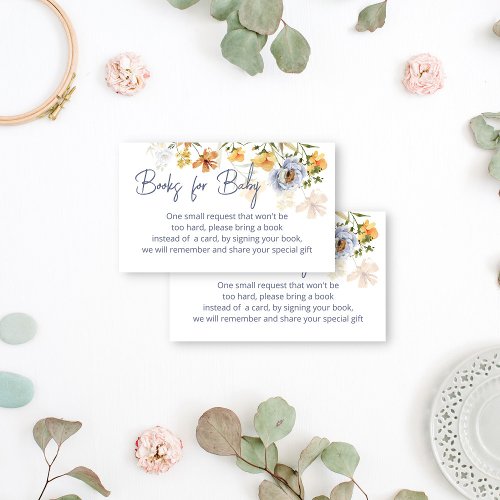 Baby in bloom wildflowers book request enclosure card