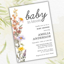 Baby In Bloom  Wildflowers Elegant Baby Shower 