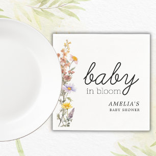 Baby In Bloom  Wildflowers Elegant Baby Shower  Napkins