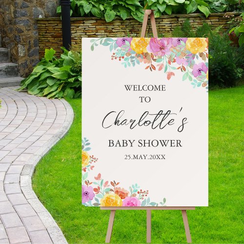 Baby in Bloom Wildflowers Floral Baby Shower Foam Board