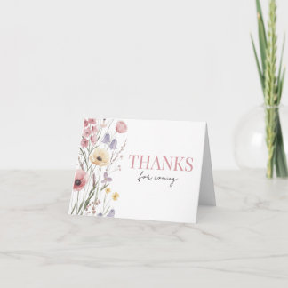 Baby in Bloom Wildflowers Thank You Card