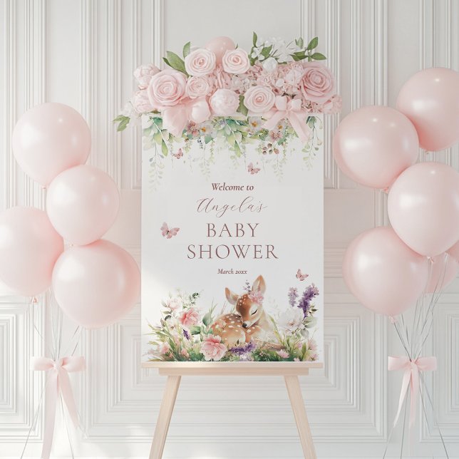 Baby in Bloom Woodland Floral Baby Girl Shower Foam Board (Creator Uploaded)