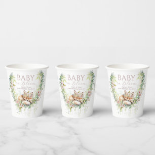 Baby in Bloom Woodland Floral Baby Girl Shower Paper Cups