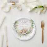 Baby in Bloom Woodland Floral Baby Girl Shower Paper Plates<br><div class="desc">Baby in Bloom Woodland Floral Baby Girl Shower Welcome Custom Sign</div>