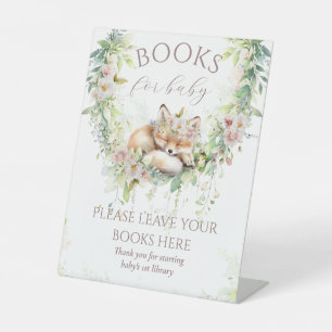 Baby in Bloom Woodland Floral Baby Girl Shower Pedestal Sign