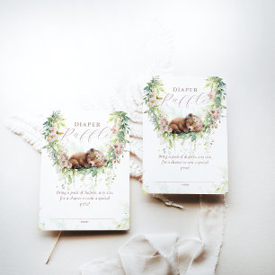 Baby in Bloom Woodland Floral Baby Shower Diaper Enclosure Card