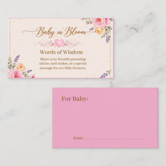Baby in Bloom Words of Wisdom Enclosure Card |