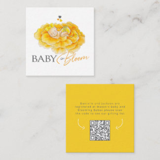 Baby in bloom yellow registry baby shower card 