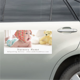 Baby in Cot, Babysitter, Daycare, Nursery Car Magnet