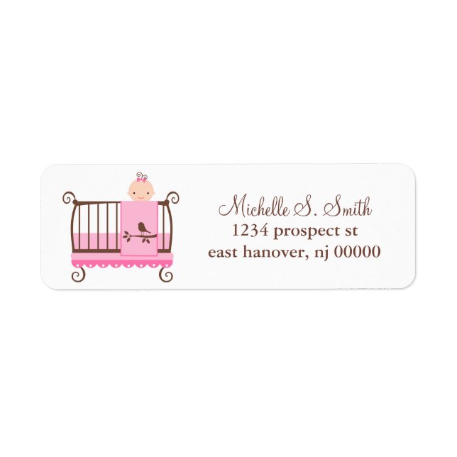 Baby in crib Return Address Labels (Front)
