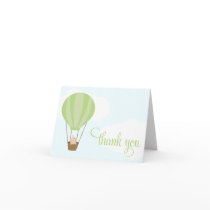 Baby in Green Balloon Thank You Card