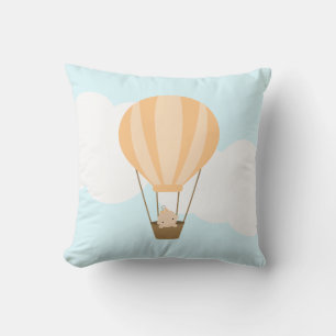 Baby in Hot Air Balloon {orange} Throw Pillow