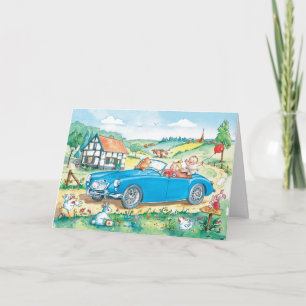 Baby in MG Oldtimer Car - Baby card
