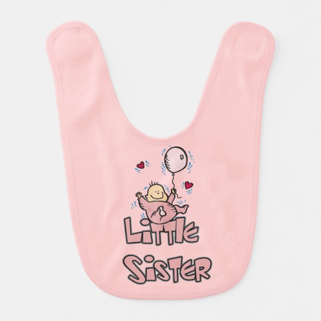 Baby in Pink Little Sister Bib (Front)