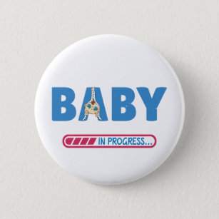 Baby in progress business card button