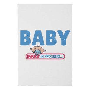 Baby in progress faux canvas print