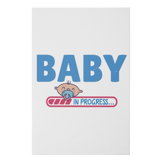 Baby in progress faux canvas print (Front)