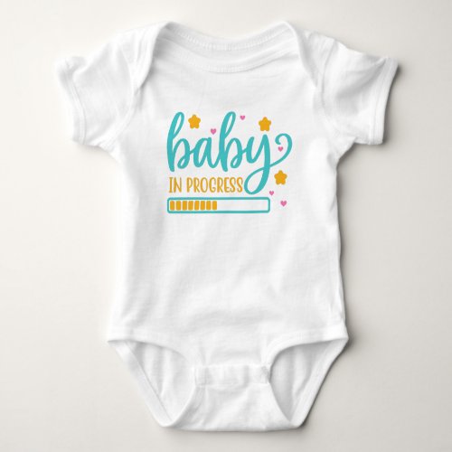 Baby in Progress Pregnancy Announcement Baby Bodysuit