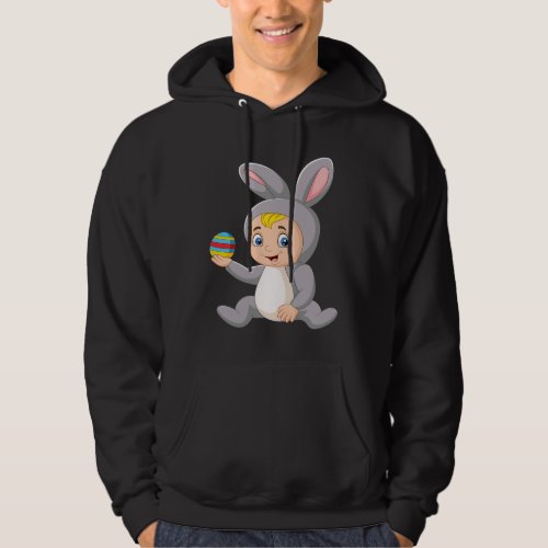 Baby in rabbit costume hoodie