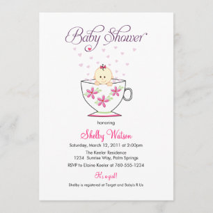 Baby in Tea Cup Baby Shower Invitations