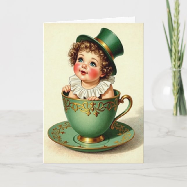 Baby In Teacup Cute Card (Front)