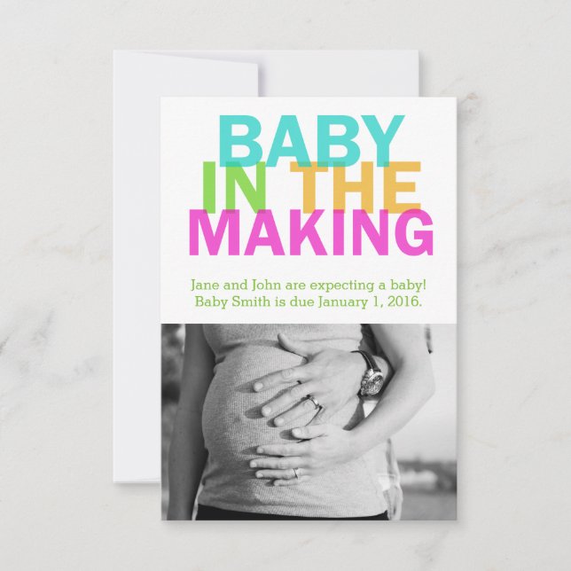 BABY IN THE MAKING pregnancy announcement (Front)