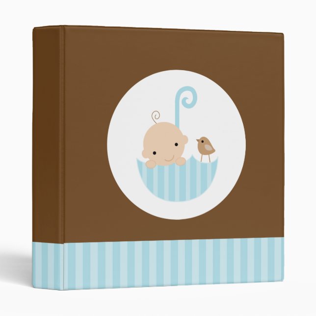 Baby in Umbrella Photo Book 3 Ring Binder (Front/Spine)