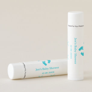 Baby in Winter baby shower blue baby feet snowflak Lip Balm