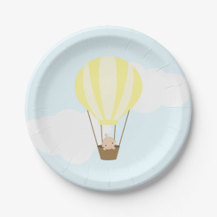 Baby in Yellow Hot Air Balloon Baby Shower Paper Plates