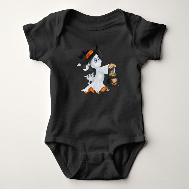 Baby Infant Bodysuit-Halloween Ghost Baby Bodysuit (Front)