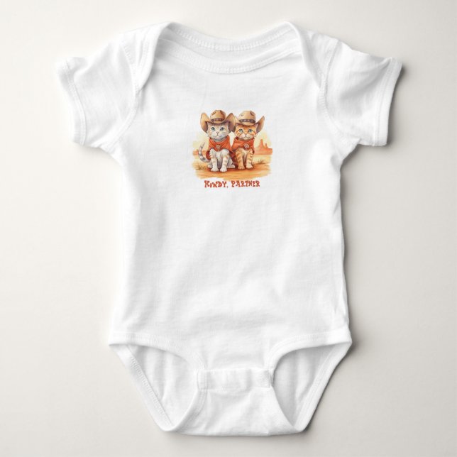 Baby/Infant Onsie, Kittens Cowboy theme Baby Bodysuit (Front)