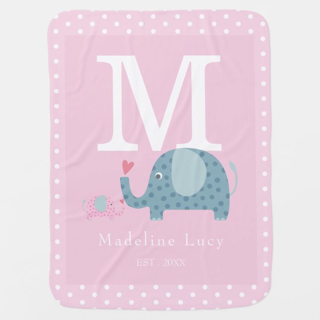 Baby Initial Monogram Blanket (Front)