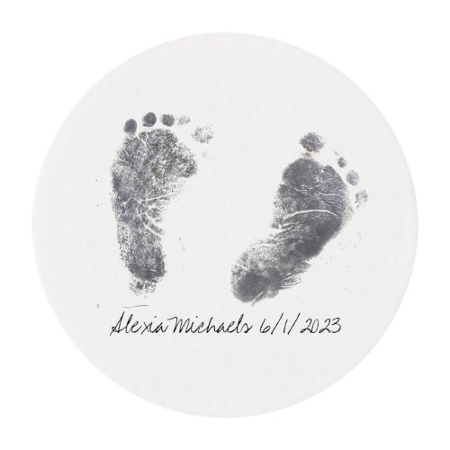 Baby Ink Foot prints Edible Frosting Rounds