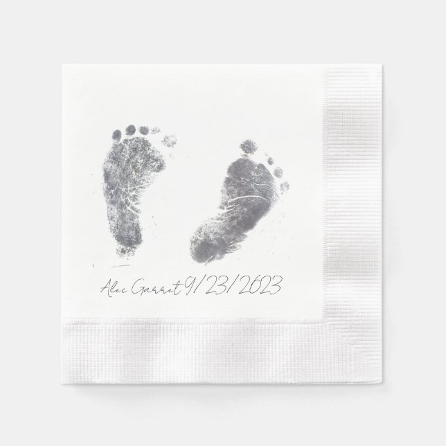 Baby Ink Foot prints Napkins (Front)