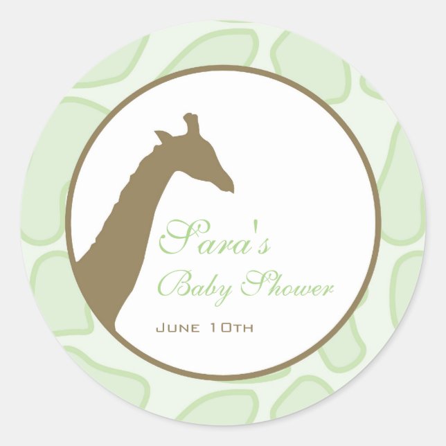 Baby Invitation or Favor Sticker - Green (Front)